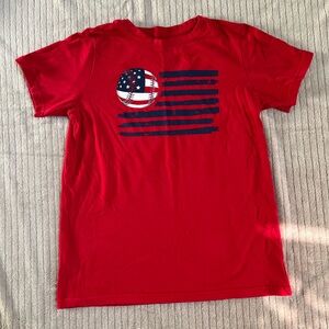 Red Kids T-Shirt with Flag Design